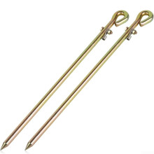 Gold Finish Portable Ground Rod For Electric Fence Systems And Satellite Dish Installation 45cm  Tensile Metal Stake