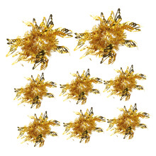 Gold Cheerleading Pom Poms with Wristband Grip for Youth Sports Events, 8pcs Reusable Set