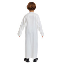 Children's Quilted Jackets Arabian Thobe Muslim Thobe Long Sleeve Kaftan Robe White 1314 Years Christening Boy