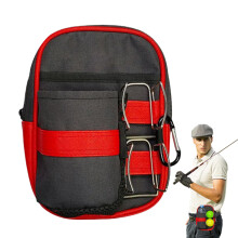 Golf Bag Organizer with Dual Ball Clips, Ergonomic Waist Fit, Breathable Oxford Golf Accessories Pouch