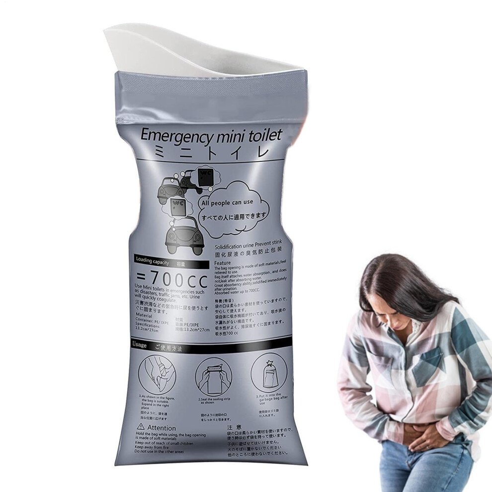 Travel Urine Bag 700ml Capacity, LeakProof Portable Potty, Foldable Pee Bag For Men Women Children Babies Pregnant