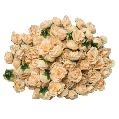 200Pieces Artificial Rose Head For Wedding Cake-Champagne