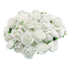 200Pieces Artificial Rose Head Small Rose Flower Head For-White
