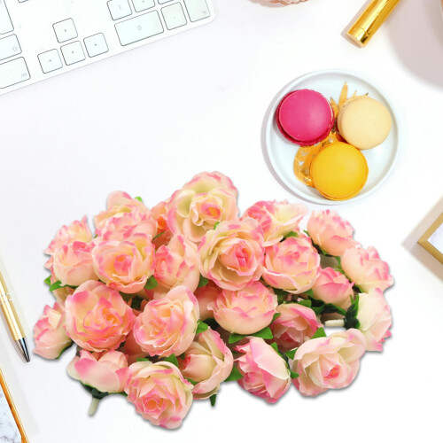 200Pieces Artificial Rose Head Small Rose Flower Head For-White 2
