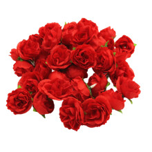 200Pieces Artificial Rose Head For Wedding Cake Floral-Red