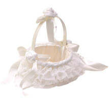 Flower Girl Baskets For Wedding,Lace Ruffle Flower Girl Basket