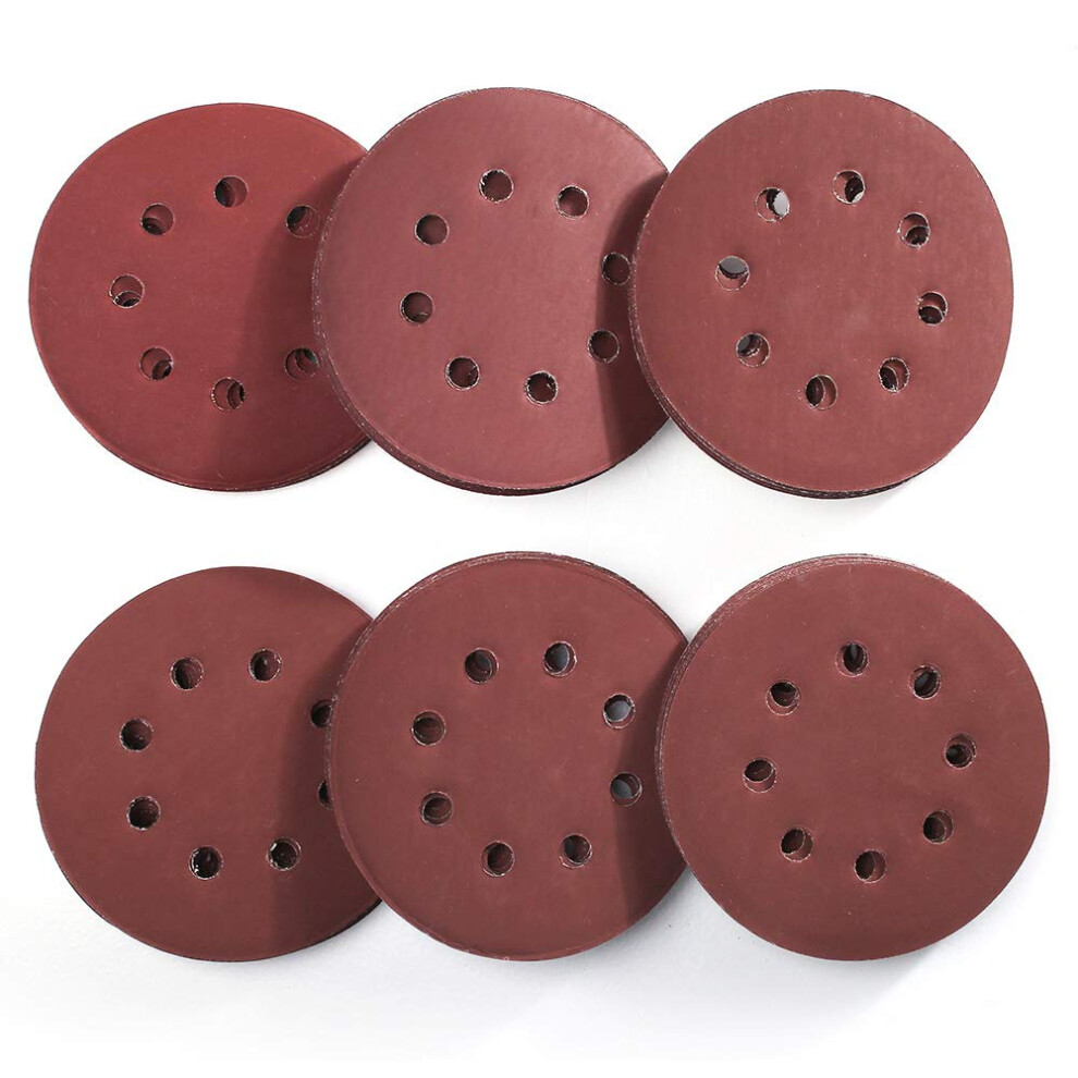 Sanding Discs, 5Inch 8Hole, Hookandloop, 60Pack, Grits 1000 1200 1500 2000 2500 3000, Brown, Random Orbital Sander 9199774641173