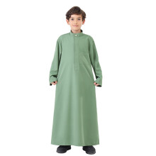 Arabic Thobe Long Sleeve Kaftan Embroidered Robe Set For Teenage Boys M Size National Costume Arab Children's Wear