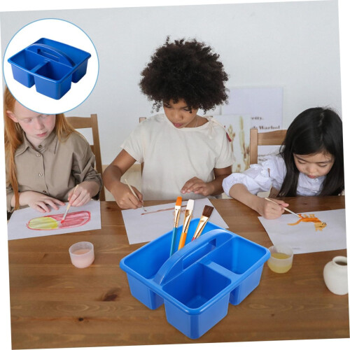 Plastic Multi Compartment Storage Basket for Classroom Table Organizer Stationery Holder with Divided Sections 1