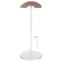 Steunstaaf van aluminiumlegering, houten steunplaat, antislipvoet, verdikte voet, ontwerp met laag zwaartepunt, geschikt voor alle hoofdtelefoons,
