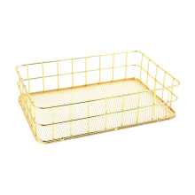 Retro Golden Metal Storage Bin For Cosmetics Storage, Kitchenwares Storage, Bathroom Organization, Office Desk Organizer