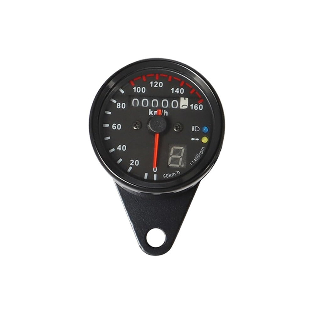 Digital Motorcycle Tachometer With Odometer, Backlit Gauge, Dual Unit Display, Universal Black 9174973478645