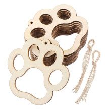 50 Uds. Pata de Perro de Madera, Manualidades DIY, Recortes, Adornos Colgantes en Forma de Garra PequeñA de Madera, Decoraciones para Mascotas