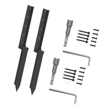 Robuste Stahl-Zaunpfosten-Reparaturpfähle mit Erdankern,-2 Sätze