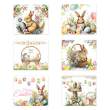 6pcs Colorful Easters Sticker Sheets for Kids Waterproof Water