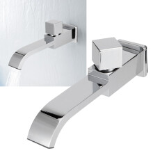 G1/2 Wall Mount Faucet Single Cold Waterfall Sink Tap Chrome