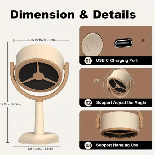 Exaustor de Cozinha Portátil com Ângulo Ajustável e Plugue USB para Churrasco Interno 2