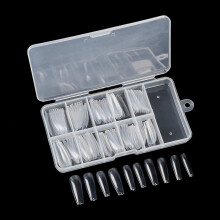 DIY Nail Art Adventure: 100pcs White Acrylic False Nail Tips, Coffin Full Cover, Case for Professional or Home Use For Halloween Parties