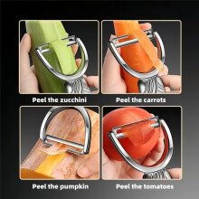 Swivel Vegetable Peeler, Widened Handle and Stainless Steel Blades for Veggie, Fruit, Potato, Carrot, - Silver