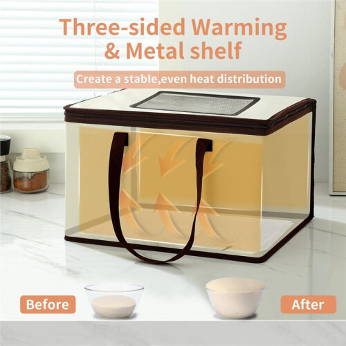 Bread Dough Proofing Box, Temperature Control Bread Proofer Foldable Visible Dough Proofer Sourdough Warmer EU Plug 2