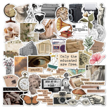 50 adesivos com estética vintage, adesivos de vinil à prova d'água para garrafas de água, scrapbooking, laptops, adolescentes e meninas.
