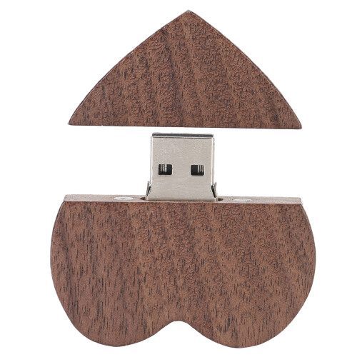 Εξατομικευμένη μονάδα USB σε σχήμα καρδιάς, ξύλινη μονάδα flash ανθεκτική στις
