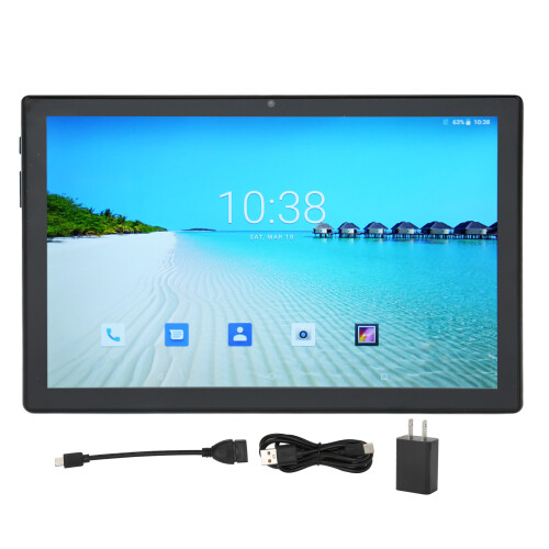 Tablet med fire kerner og processor, 10,1 tommer IPS-skærm og Android-tablet, dobbelt kamera, hurtig WiFi-forbindelse, Bluetooth-understøttelse,