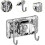 Universal Adjustable Shower Head Holder with Dual Hooks, Height Adjustable No Drill Wall Mount 4