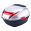 Universal Motorcycle  Box with Backrest and Night Safety Reflector, Lockable Trunk Tail Box Silver Gray 1