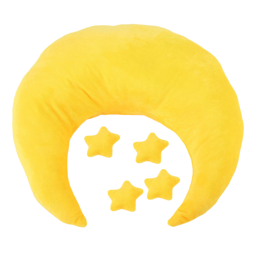 Plush Throw Pillow Moon Shaped Pillow, Soft Plush Fabric Breathable Comfortable Pillow with Unique Shape for Bedroom Nursery Decor