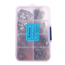 Barbed Fishing Hook Eyed Circle Hook Metal, CorrosionResistant, 300pcs, For Saltwater And Freshwater