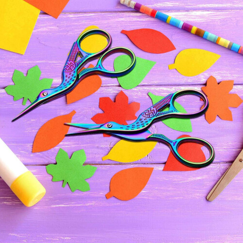 Embroidery Scissors with Ergonomic Double Loop Handle, High Quality Stainless Steel Sharp Tip Scissors for Embroidery, Craft, Needle Work 2