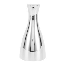 Vaso de aço inoxidável com acabamento polido espelhado, feito à mão com elegância e design minimalista escandinavo, perfeito para decorar sua