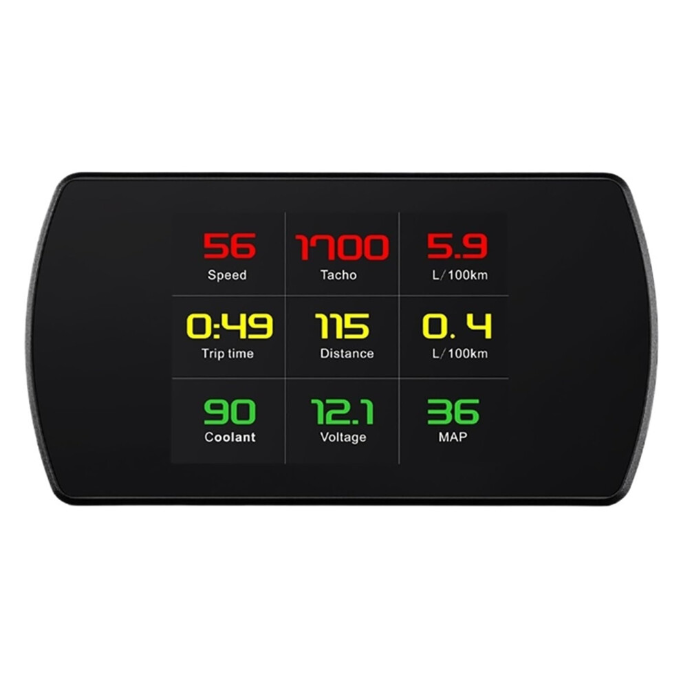 Car Hud Display P12 Obd2 Digital Speedometer With Fuel Monitor, Multicolor Windshield Projection 9199774647496