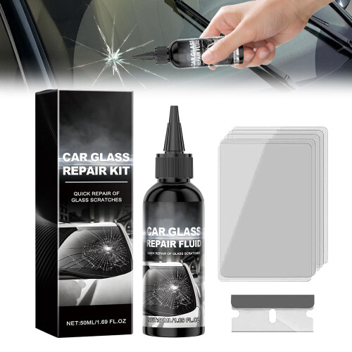 Windshield  Kit for Chips and Cracks, Quick Crack Sealing Glass Scratch Remover 1 PCS