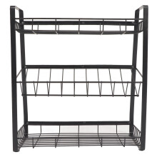 Multi-functional Storage, 3-Tier Kitchen Organizer, Solid Carbon Steel Construction, Snap-in Design For Easy Setup, Chunky And Stable Build, Suitable