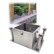 Adjustable Stainless Steel Fence Post Base 150x150mm Heavy Duty Square Holder for Deck Patio