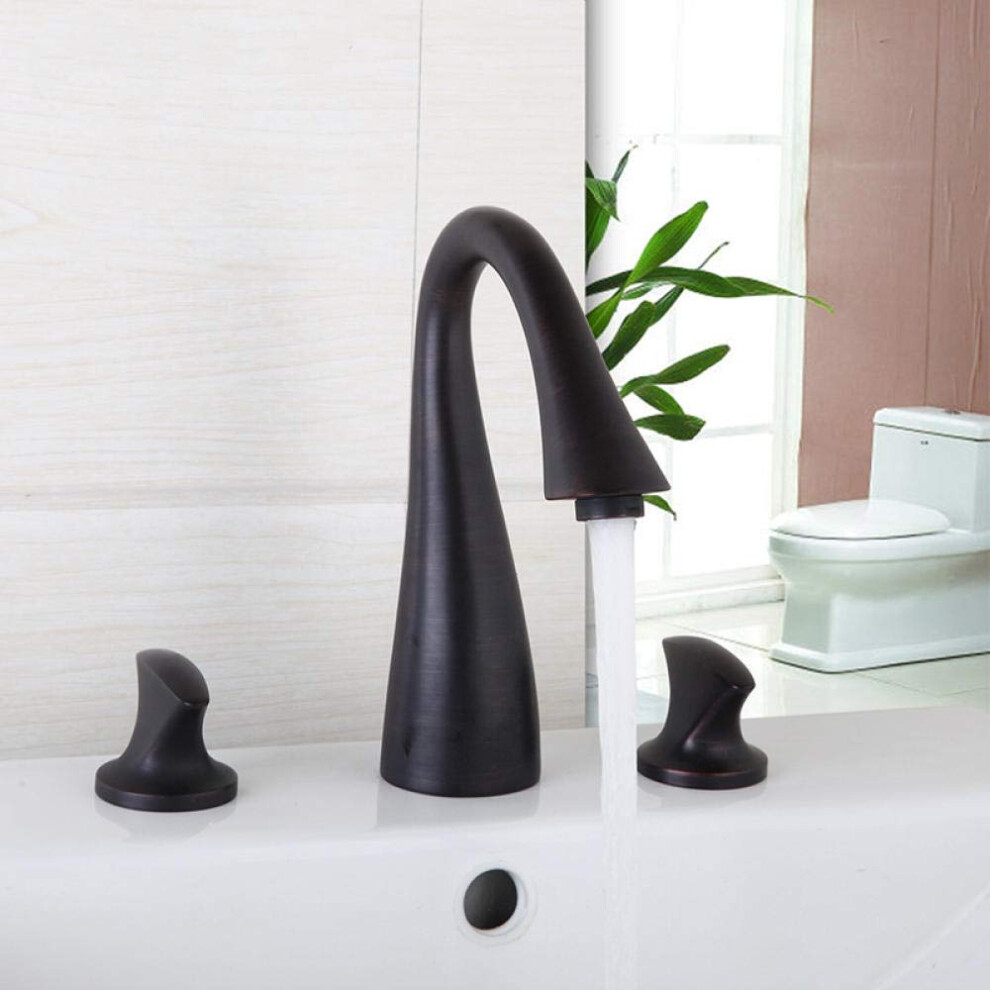 Oil Rubbed Bronze 3Piece Deckmounted Bathroom Bathtub Shower Basin Mixer Tap Faucet 9199774647878