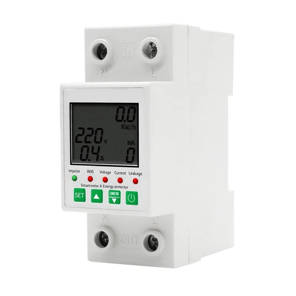 Energy Meter 2P 63A Kwh Meter With Wattmeter Over Under Voltage Protection And Leakage Current Detection 9094768891544