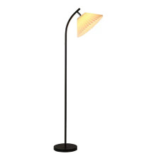 Floor Lamp with Elegant Pleated Shade and Adjustable Lighting for Living Room or Bedroom