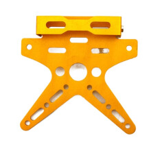 Universal CNC Aluminum Motorcycle License Plate Holder with Adjustable Gold Frame Durable Build