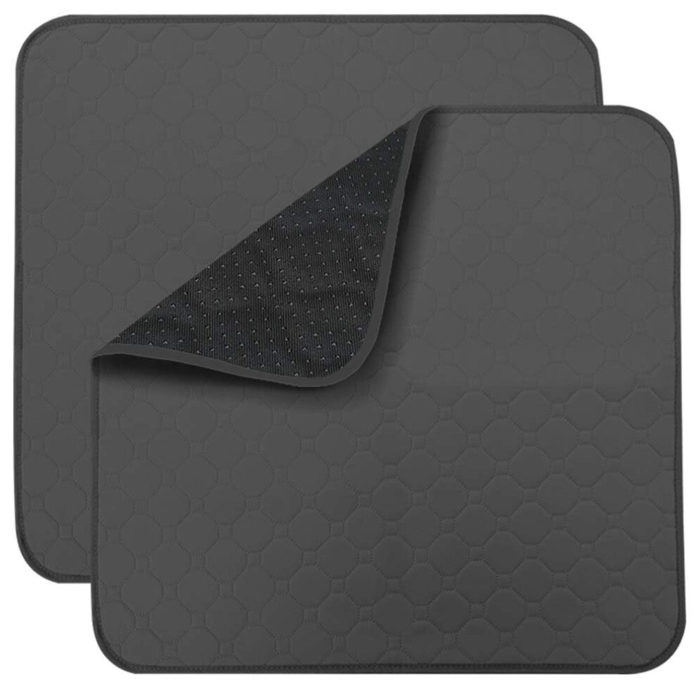 Black Washable Incontinence Pad With Waterproof Seat Protection, Nonslip, Reusable, Set Of 2