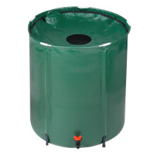 50 Gallon Collapsible Rain Barrel with Spigot, LeakProof Garden Rainwater Collection System, Green