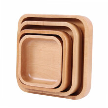 Solid Wood Salad Bowl Thickened Square Wooden Serving Bowl for Fruit Rice Soup in Home Kitchen