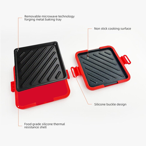 Microwave Sandwich Maker with Quick Grilling, No Power Needed, Dishwasher Safe Cheese Press 1