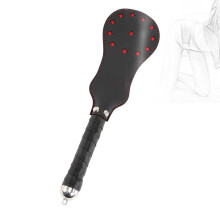 Paddle Flogger Whip Leather BDSM Paddle for Adults Black Bondage Spanking Toy Bed Restraints