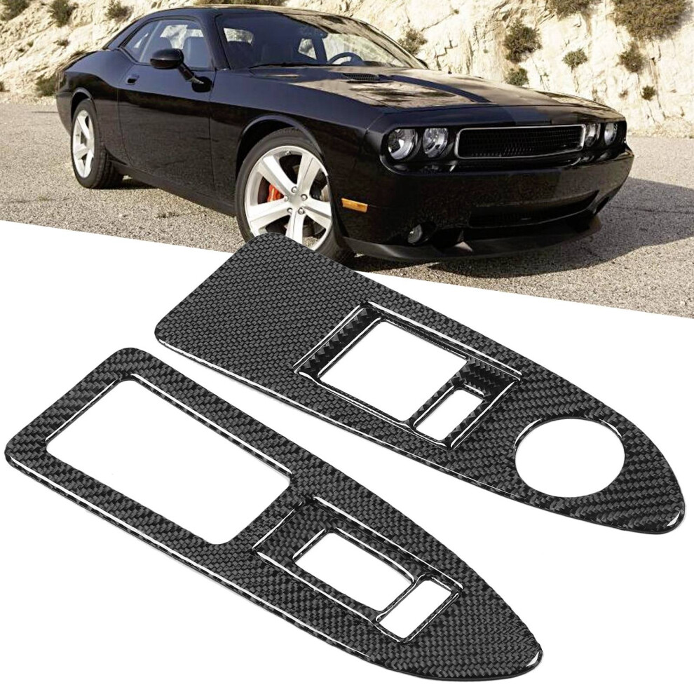 4Pcs Carbon Fiber Window Switch Panel Trim For Dodge Challenger 2008-2014 9351379516281