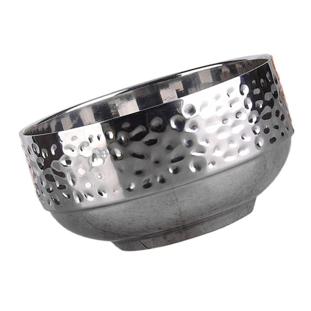 Stainless Steel Hammered Rice Bowl 11.5cm Dishwasher Safe for Noodles, Salads and Baby Feeding