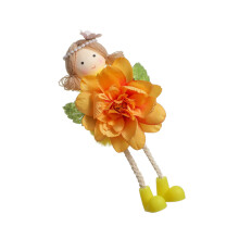 Artistic Girl Doll Hangings With Flower-orange flower girl