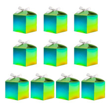 Pack Of 10 Color Glittering Gift Boxes For-Yellow green